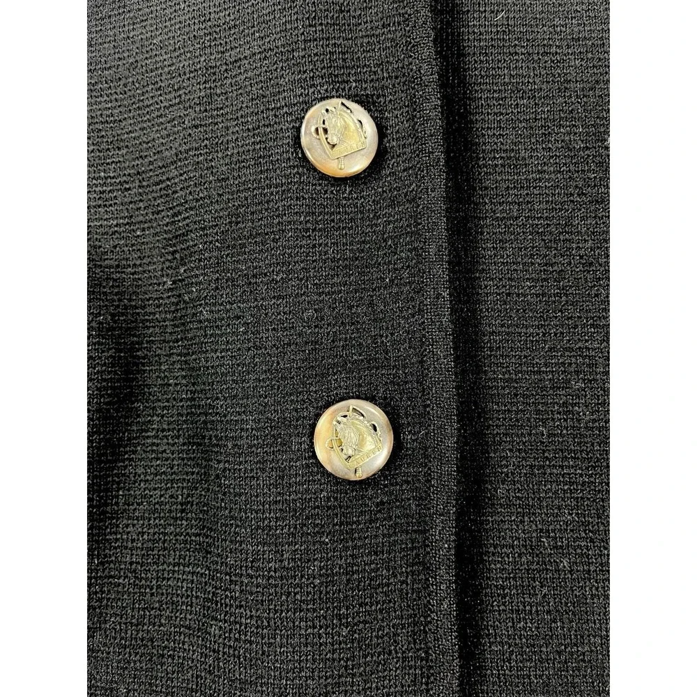 Vintage 90s Lauren Ralph Lauren Wool Sweater Blazer Equestrian Jacket Womens M